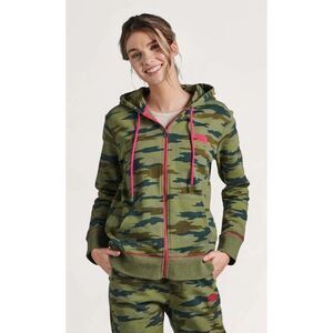 Heritage Hoodie Size Small Woodland Camo Green Pink Full Zip